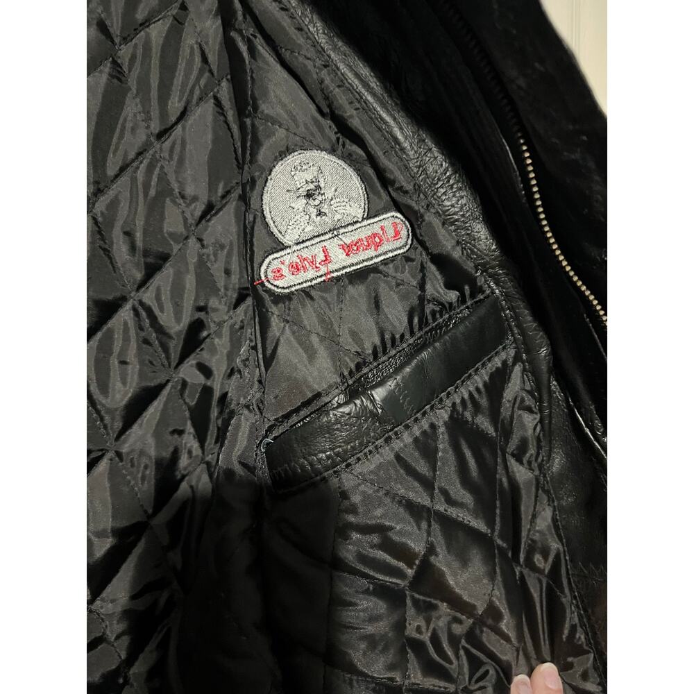 Vintage Fondini Leather Jacket Mens XL Black Patchwork Lyle’s Liquor NWT - Picture 6 of 12